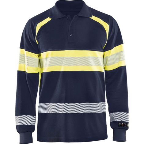 Blakläder Multinorm-Poloshirt, marineblau / gelb, Unisex-Größe: M