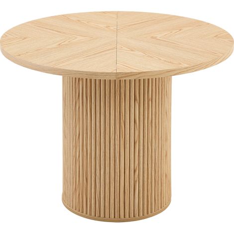 Tavolo da pranzo rotondo in MDF Ø100 cm effetto legno chiaro 4-6 posti MODENUIT (1/5)