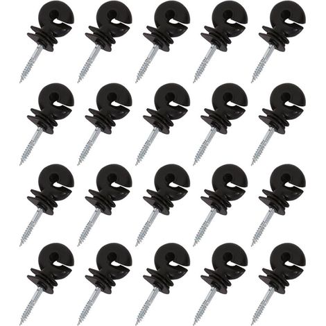 Isolateurs Autotaraudeurs pour Clôture Électronique - Lot de 20, pour Ferme, Élevage, Fixation Solide (1/4)