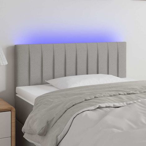 Tête de lit LED réglable gris clair en tissu 80 x 5 x 78/88 cm - PANGIVO (1/5)