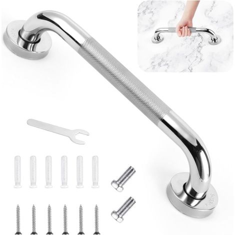 Barre d'Appui en Acier Inoxydable 304, 60cm Antidérapante Barre d'Appui de Salle de Bain, Poignée Baignoire de Sécurité Barre D'Appui WC Antidérapant Poignée pour Toilette, Cuisine, Stairway (1/5)