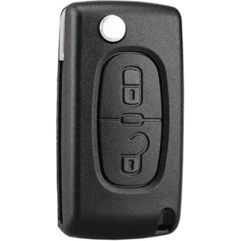 Coque clé 2 boutons CE0536 – Pliable pour Peugeot 207 307 308 407 408 3008 5008 – Compatible Citroen C2 C3 C4 C5 C6 C8 – Remplacement facile (1/5)