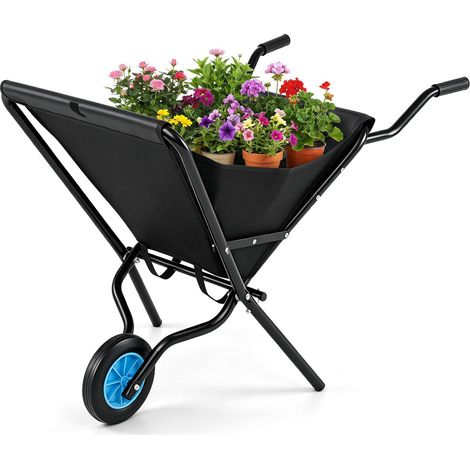 COSTWAY Brouette de Jardin Pliable, Sac en Toile d'Oxford (1/5)