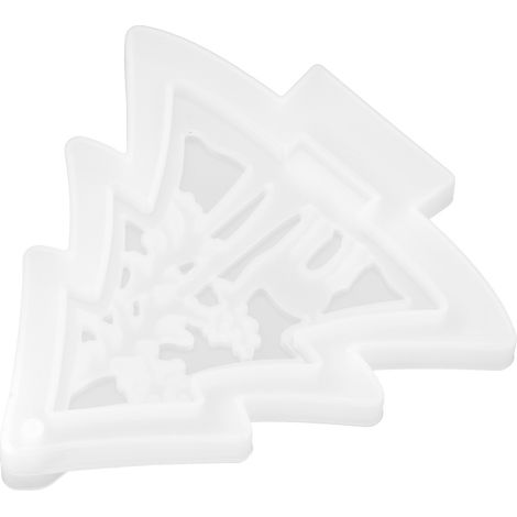 Moule en silicone pour résine, durable, souple et résistante à la déchirure, idéal pour la création de décorations de Noël en forme de sapin ou d'élan. (1/5)