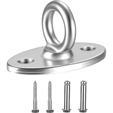M8 Heavy Load Ceiling Hook,Stainless Steel Eye Plates,Stainless Steel Eyelet Plate,Ceiling Support for Hammock Chair Punch Bag Boxing Swing (500 kg) (1/5)