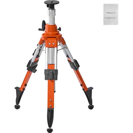 Trépied avec niveau laser intégré, filetage 5/8"-11, hauteur réglable de 69 à 172 cm, trépied de topographie robuste avec niveau à bulle et limiteur de diffusion, pieds antidérapants relevables pour l (1/5)