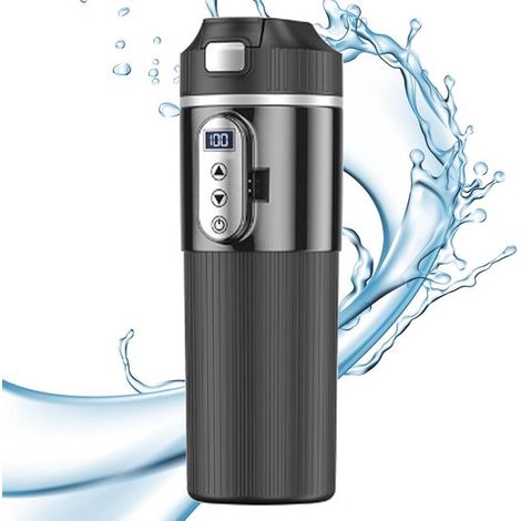 Calentador de agua portátil para coche，taza de café de viaje 12V/24V，calentador de agua instantáneo con pantalla LCD，500 ml