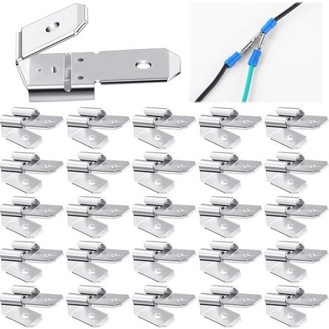 Kit de 25 Connecteurs à Double Cosse Piggyback pour Bornes de Sertissage et Déconnexion Mâle (1/4)