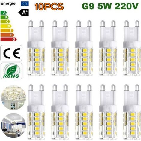 Ampoule LED G9 - 5 W - 6000 K - 400 Lm - Blanc Froid - 10 Pièces (1/4)