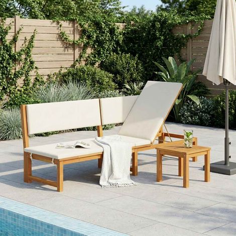 Teenpull – Sonnenliege Öl-Natur 200 x 57 x 75cm Massivholz Akazie (1/5)