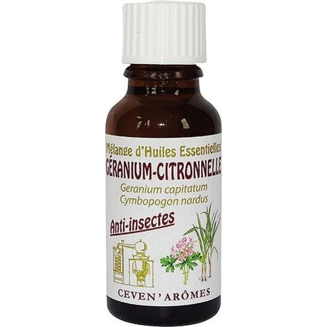 Mezcla de Aceites Esenciales Antiinsectos Geranio Citronela 20 ml - Ceven Aromes