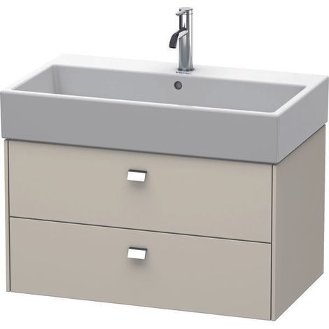 Sous-vasque pour lavabo BRIOSO avec poignée chromée, dimensions 442x784x459 mm, taupe (1/2)