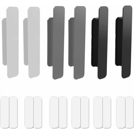 Self-Adhesive Furniture Handles, Self-Adhesive Kitchen Handles, Self-Adhesive Sliding Door Handles, Adhesive Handles for Sliding Doors, for Doors, Windows, Cabinets, Drawers, 6pcs