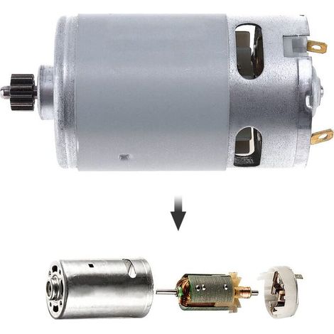 Moteur à courant continu RS550 à deux vitesses avec 14 dents - Moteur brossé - 12V, plus porte-balais de service