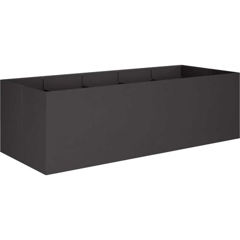 vidaXL Macetero de Jardín Negro 200 x 80 x 60 cm (1/2)