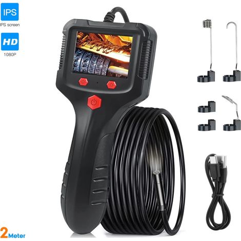 Pro — Caméra d'endoscope/boroscope professionnelle avec écran 2,4 pouces et câble de 2 m