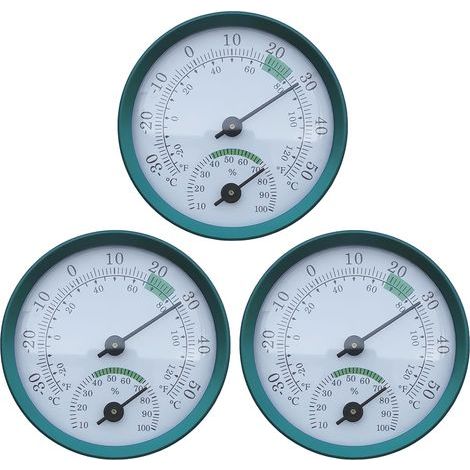 Ensemble de 3 thermomètres/hygromètres 2 en 1, mini thermomètres zones confort colorées, intérieur bébé, maison, garage. (1/5)
