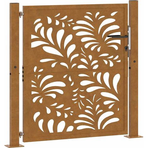 vidaXL Cancello da giardino 105x105 cm in acciaio corten design ondulato
