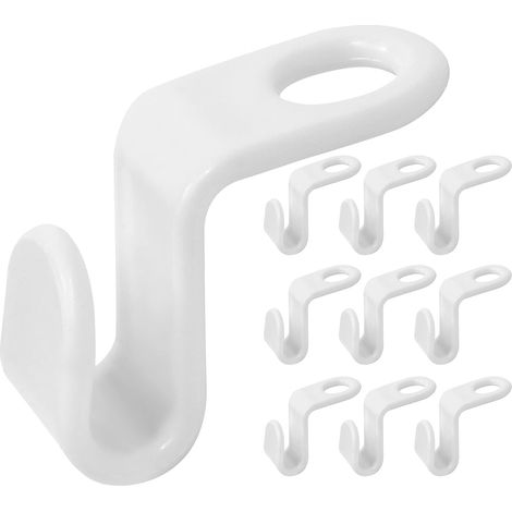 Crochets de fixation pour cintres, lot de 20, gain de place optimal pour votre penderie, blancs (1/5)