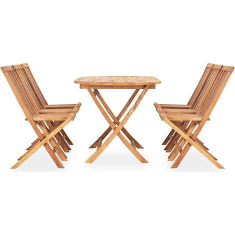 Maison Exclusive - Set de comedor de jardín plegable 7 pzas mader (1/5)