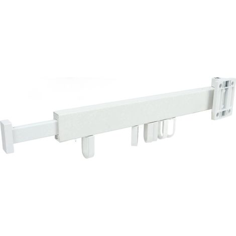 Set de 2 cintres pliants en aluminium blanc 30cm, séchoir à linge pour balcon sans perçage, installation double, idéal pour intérieur. (1/5)