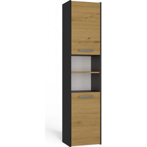 MUEBLE DE BAÑO COLUMNA S40 COLOR ANTRACITA ROBLE ARTESANO