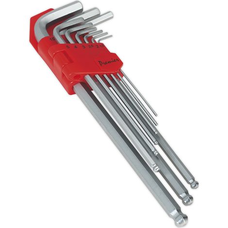 Sealey Premier Extra-Long Ball-End Hex Key Set 9pc AK7140