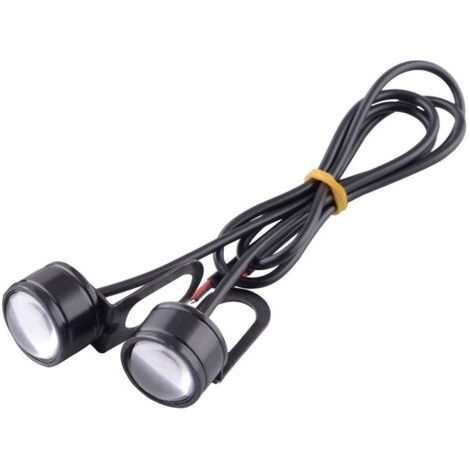 2 piezas/pares de luces LED strobe para motocicleta "Eagle Eye Flash", 12 V, luz de freno, carcasa de aluminio, luz blanca (1/5)