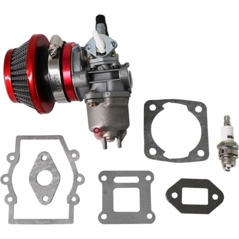 Carburador de repuesto para minimoto scooter de bolsillo con motor de 2 tiempos de 47 cc y 49 cc con filtro de aire, junta y bujía (1/3)