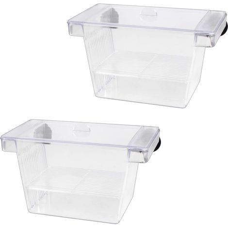 2PCS Plastic Aquarium Breeding Box, Transparent with Suction Cup, for Pregnant and Sick Fish (1/5)