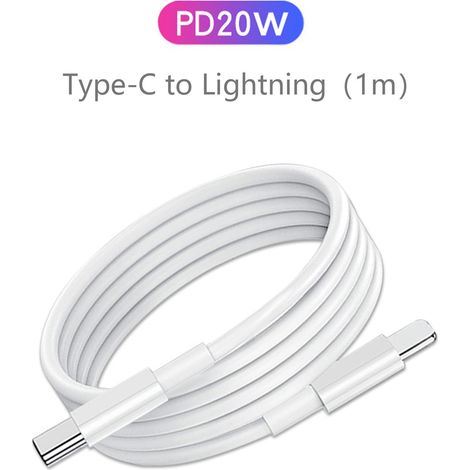 Chargeur rapide PD20W, interface Type-C, adaptateur de vitesse européen adapté à la tête de charge iPhone 12 13Câble PD20W 1 mètre (1/5)