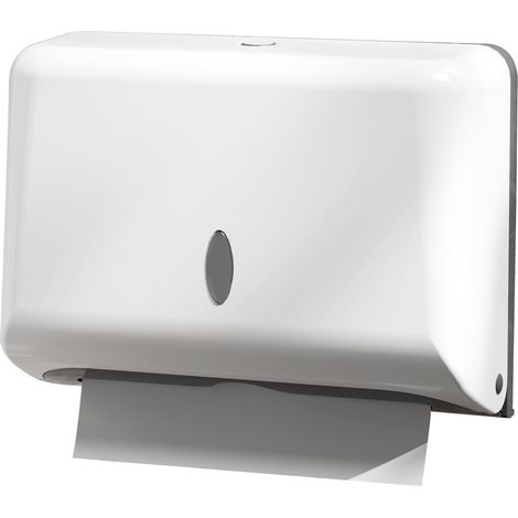 Distributeur mural essuie-mains et papier toilette format plié - 200 feuilles blanc - Équipement hôtel et salle de bain (1/5)
