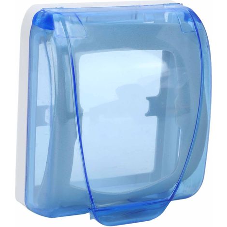 86-teiliges Set transparenter, wasserdichter Steckdosen, Badezimmer-Lichtschalterabdeckung, universeller 5-Loch-Spritzschutz (blau) (1/5)