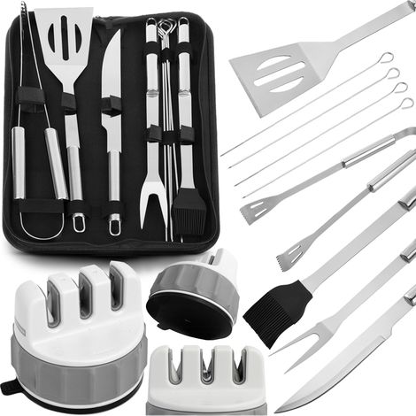 Ensemble d'accessoires pour barbecue Heckermann IN-BBQ9 - 9 pièces + Aiguiseur de couteaux Heckermann KD0371 (1/5)