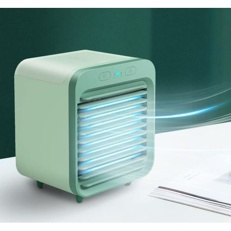 Aire acondicionado portátil, mini enfriador de aire, aire acondicionado móvil silencioso, ventilador, humidificador, purificador, carga USB. (1/5)