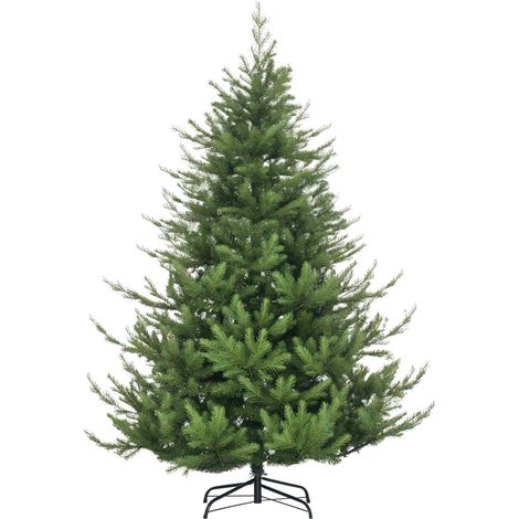 HOMCOM Künstlicher Weihnachtsbaum 180 cm, Breiter künstlich Tannenbaum mit 1942 Spitzen Christbaum Weihnachtsdeko inkl. Metallständer für drinnen (1/5)