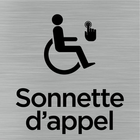 Pictogramme Sonnette d'appel (Q1041).- Plaque aluminium brossé -