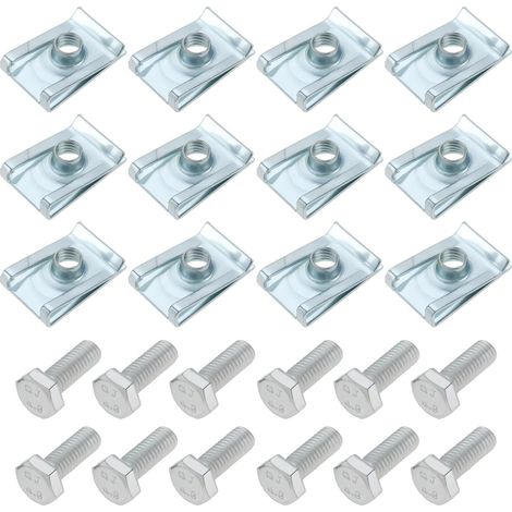 12 Sets Clips de Fixation pour Barre de Toit Compatible avec Renault Trafic MK2 2001-2014 Compatible avec Vauxhall Vivaro A 2001-2014 Argent (1/5)