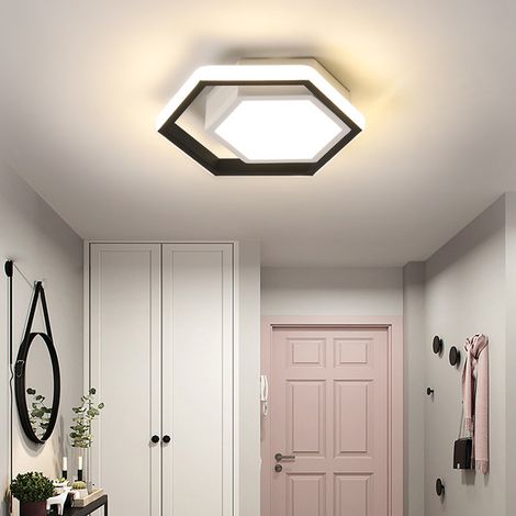 Plafonniers hexagonaux, luminaires pour couloirs et allées, éclairage d'entrée simple, luminaires pour balcons et halls d'entrée (6000 K)