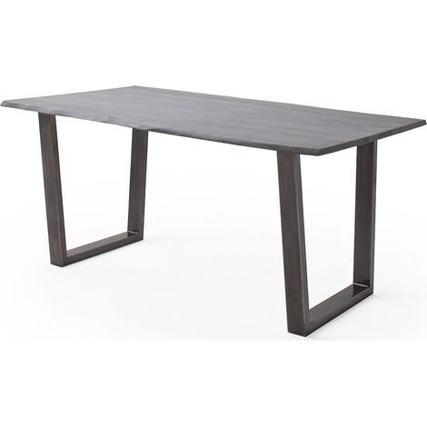 Esszimmer Tisch 200x100 cm, Akazie massiv, grau sandgestrahlt - COSENZA-06 (1/3)