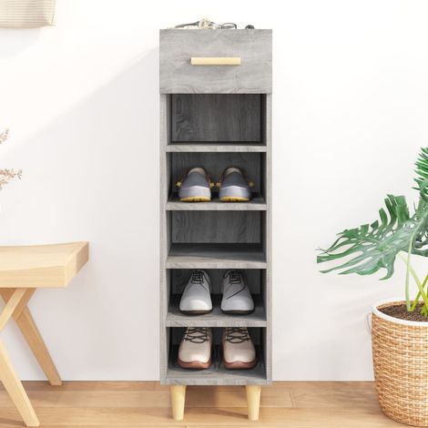Schuhschrank Grau Sonoma 30x35x105 cm Holzwerkstoff (1/5)