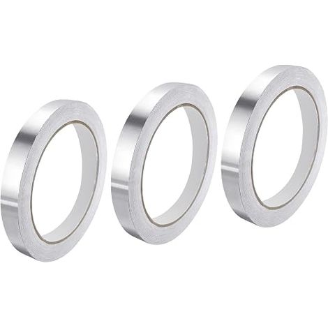Aluminum Paper Tape, 0.59 Inch x 65ft Paiper Tape (1.96 mil), High-Temperature HVAC Tape, Silver for Ducts, Dryer Ventilation, HVAC (Pack of 3) (1/5)