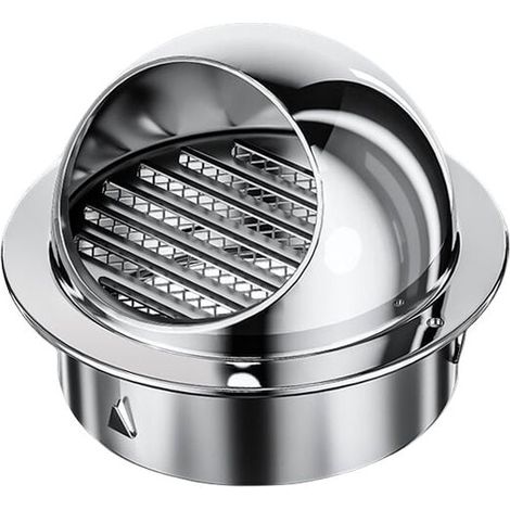 Grille de ventilation ronde, couvercle de grille de ventilation, conduit de ventilation, grille de ventilation en acier inoxydable avec filet anti-insectes, 100 mm (1 pièce) (1/4)