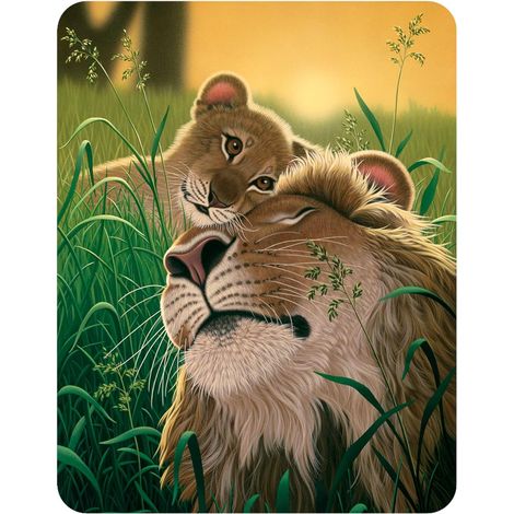 Magnet l'amour d'un Père de Deluxebase. Aimant lenticulaire Puissant pour frigo 3D Lion. Magnet décoratif Enfants & Adultes Illustrations sous Licence Artiste renommé Schim Schimmel (1/5)