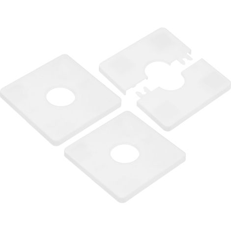 3-Pack Flasque Murale Fendue, Plaque D'Escutcheon Carrée Auto-Adhésive ABS Pour Accessoires De Tuyau De 25 mm/0.98 in Dia Plancher/Plafond [Blanc,7 mm/0.28 in H] (1/5)
