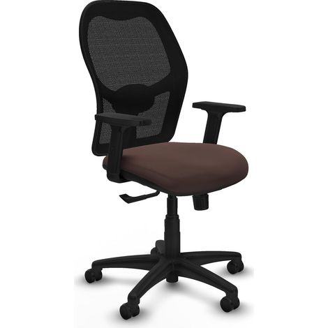 Silla de oficina piqueras y crespo ergonómica negro cuero sintético (1/2)
