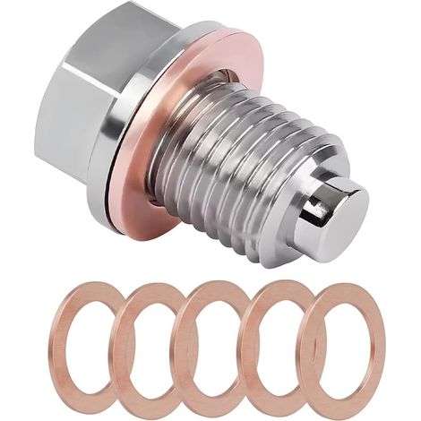 Bouchon de Vidange Magnétique M14 x 1,5 avec Rondelle en Cuivre (1/5)