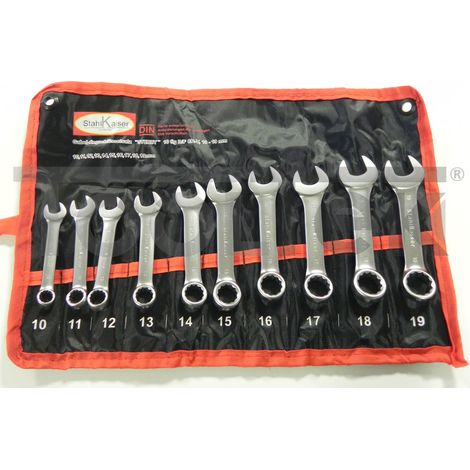 SET CHIAVI STELLA E FISSA NANE COMBINATE CORTE 10pz 10-19mm