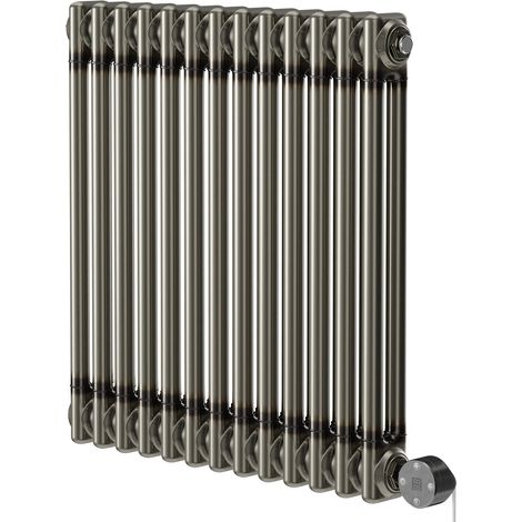Colosseum Raw Metal 600mm x 548mm Horizontal Digital Thermostatic Electric Double Column Radiator (1/5)