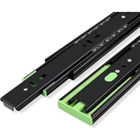 Glissières de tiroir noires/argentées à fermeture amortie, capacité 45 (1/5)